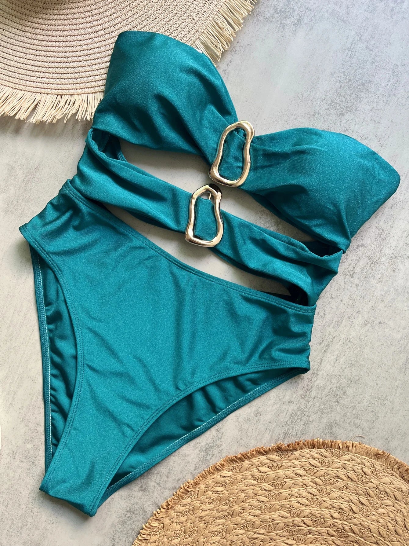 Bañador Sexy de Una Pieza para Mujer | Diseño Anillo Metálico | 6 Colores