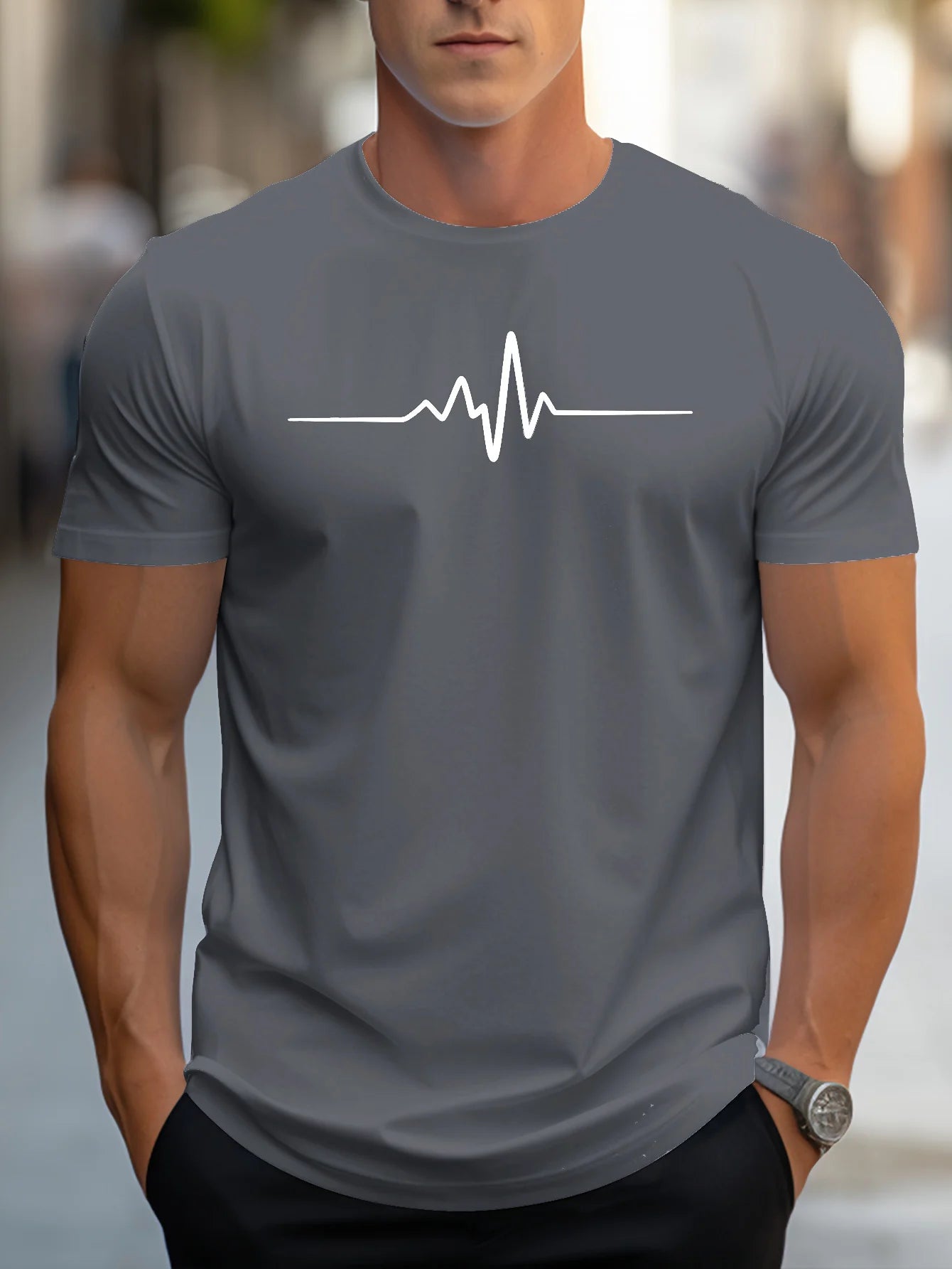Camiseta de Algodón 100% para Hombre – Corte Holgado, Cuello Redondo | Tallas XS-XXL