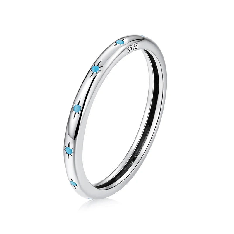 Anillos Delicados de Plata de Ley 925 con Zircón para Mujer — Varios Colores y Tallas