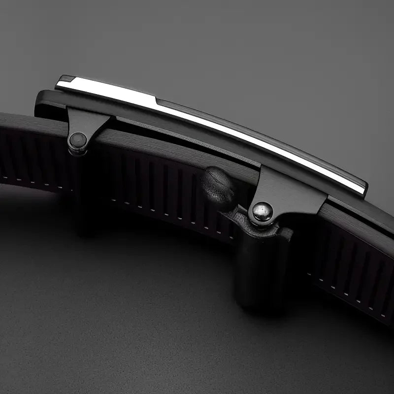 Cinturón de Cuero Elegante para Hombre con Hebilla Automática – PU, Estilo Clásico