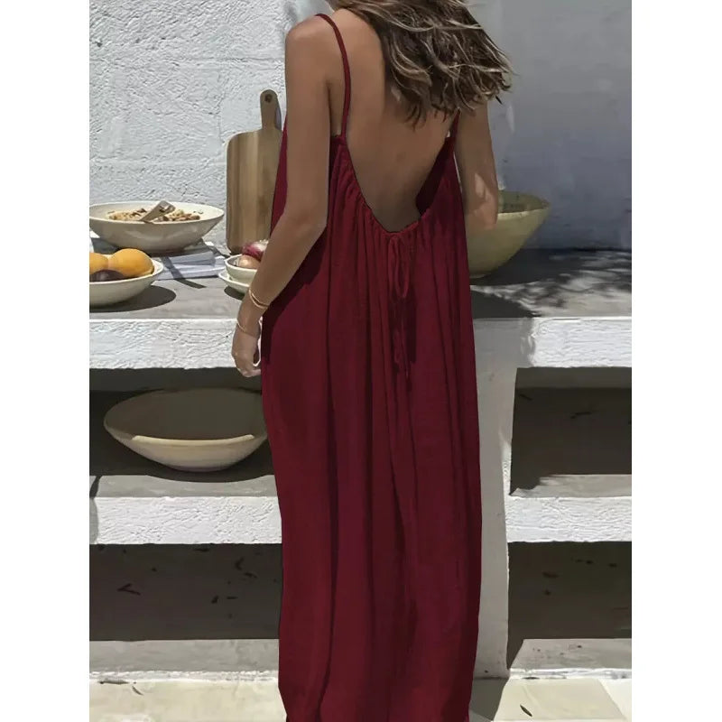 Vestido de Casa Largo Holgado Sin Tirantes | Ropa Cómoda Mujer | 19 Colores
