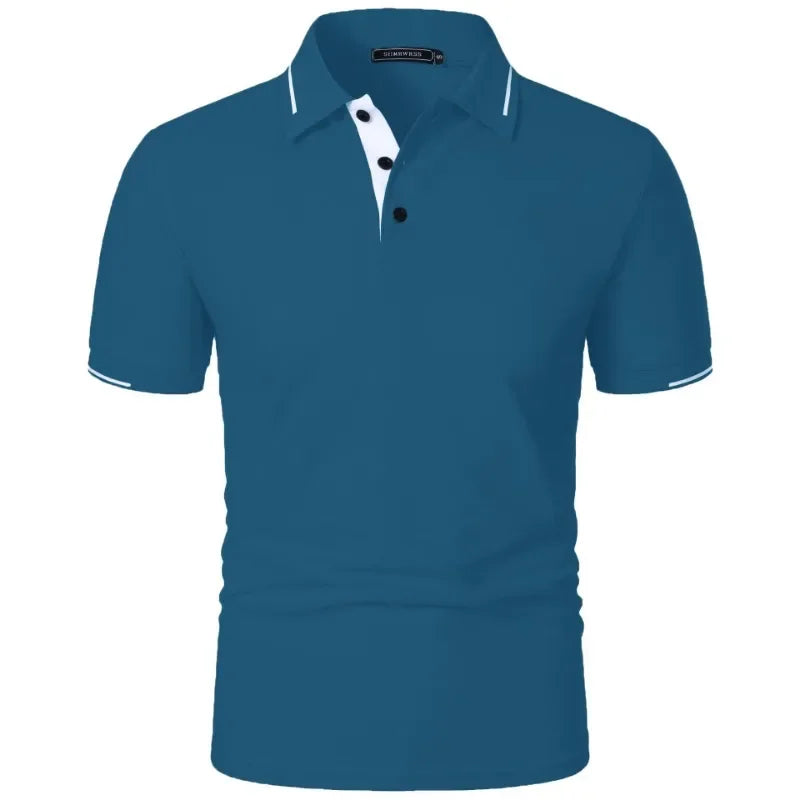 Polo de Manga Corta para Hombre – Camiseta con Botones, Color Liso | Tallas S-XXXL