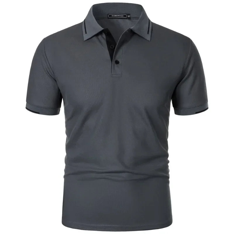 Polo de Manga Corta para Hombre – Camiseta con Botones, Color Liso | Tallas S-XXXL