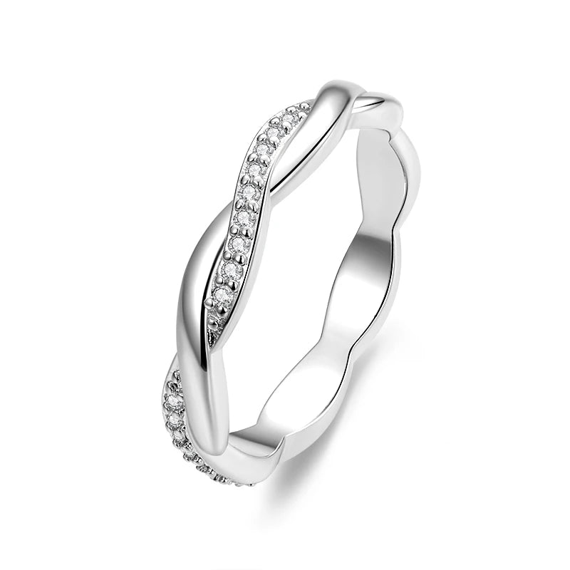 Anillos Delicados de Plata de Ley 925 con Zircón para Mujer — Varios Colores y Tallas