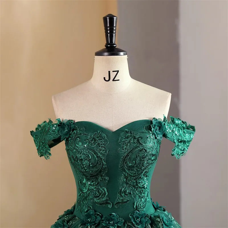 Vestido de Quinceañera Ball Gown con Flores 3D | Fiesta y Graduación