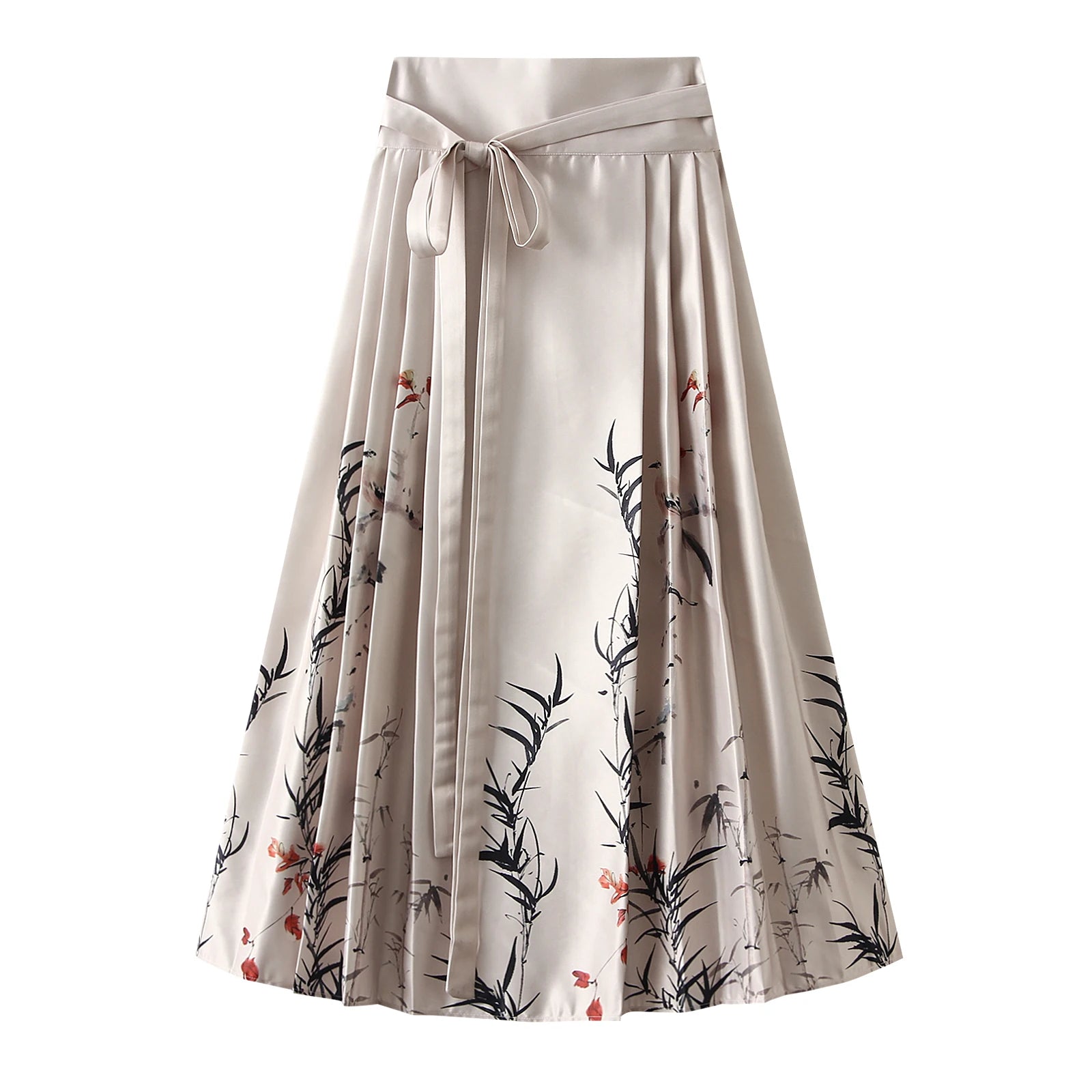 Falda Horse Face | Estampado Fénix y Flores | Estilo Chino Tradicional | Talla Única