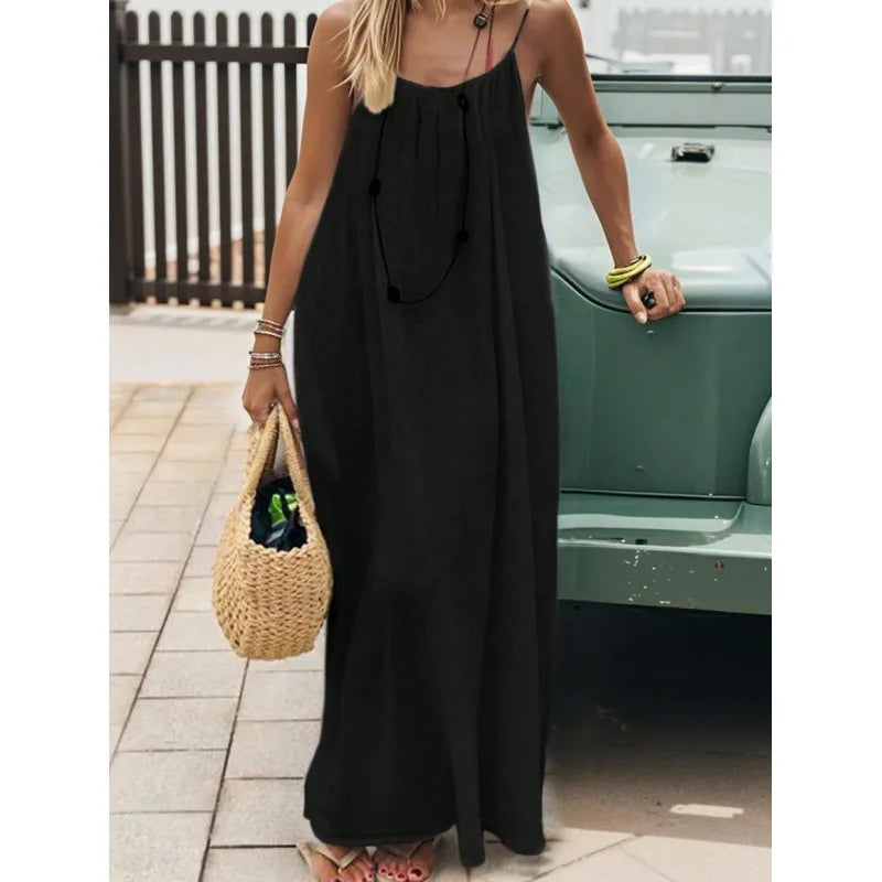 Vestido de Casa Largo Holgado Sin Tirantes | Ropa Cómoda Mujer | 19 Colores