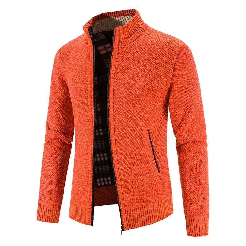 Chaqueta de Punto para Hombre – Forro Fleece, Cremallera Completa, Estilo Smart Casual | Tallas M-4XL