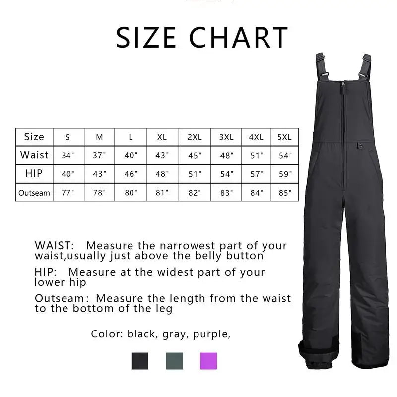 Pantalones de Esquí con Tirantes Unisex | Impermeables Cortavientos | Nieve Snowboard | S-4XL