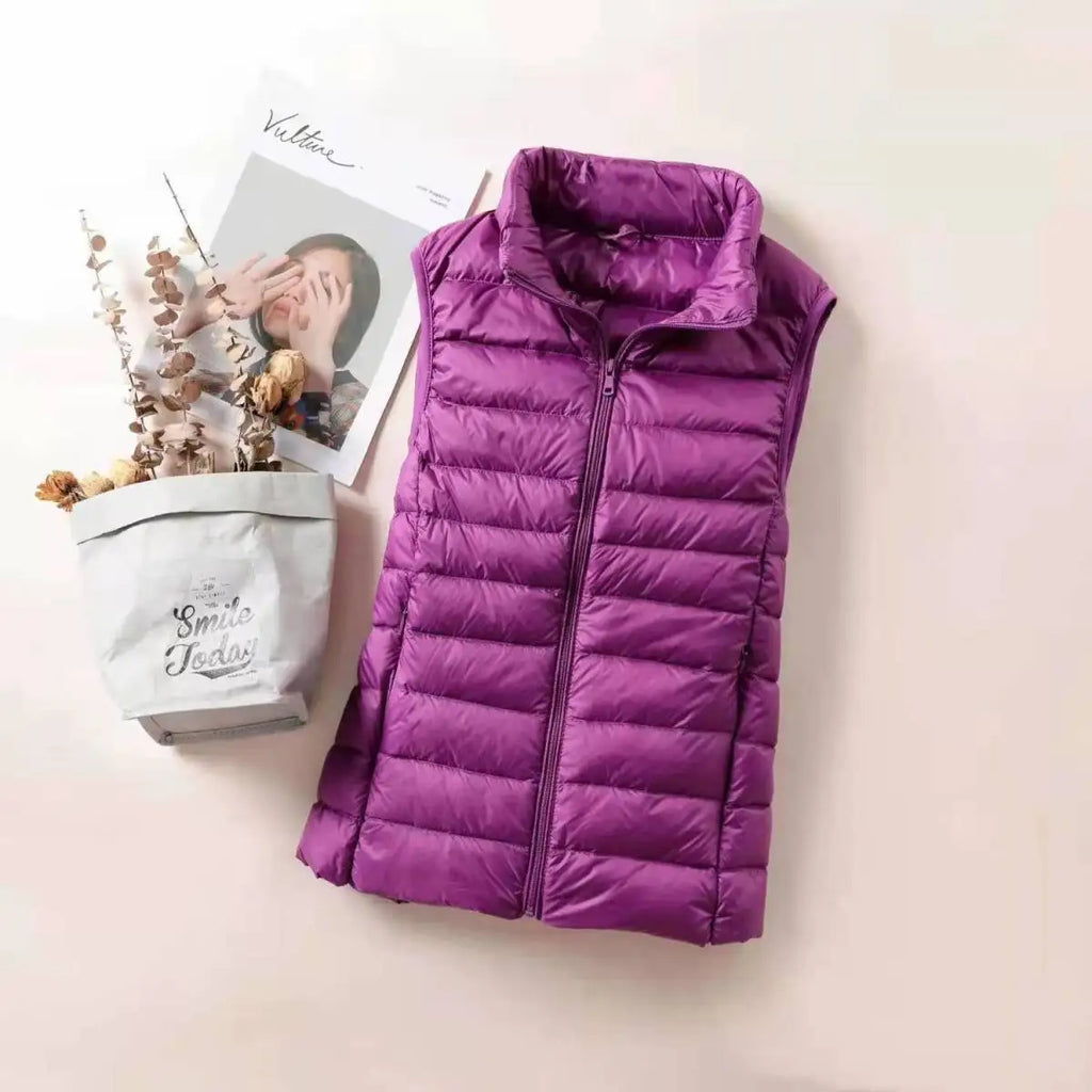 Chaleco Acolchado Ultraligero Sin Mangas para Mujer | Plumón de Pato | 10 Colores