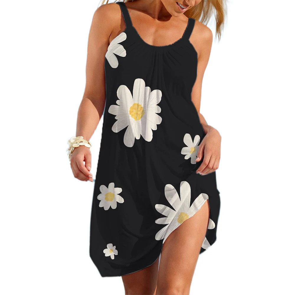 Vestido Corto de Playa para Mujer – Estilo Boho Floral | Suelto y Elegante | Tallas S-XL