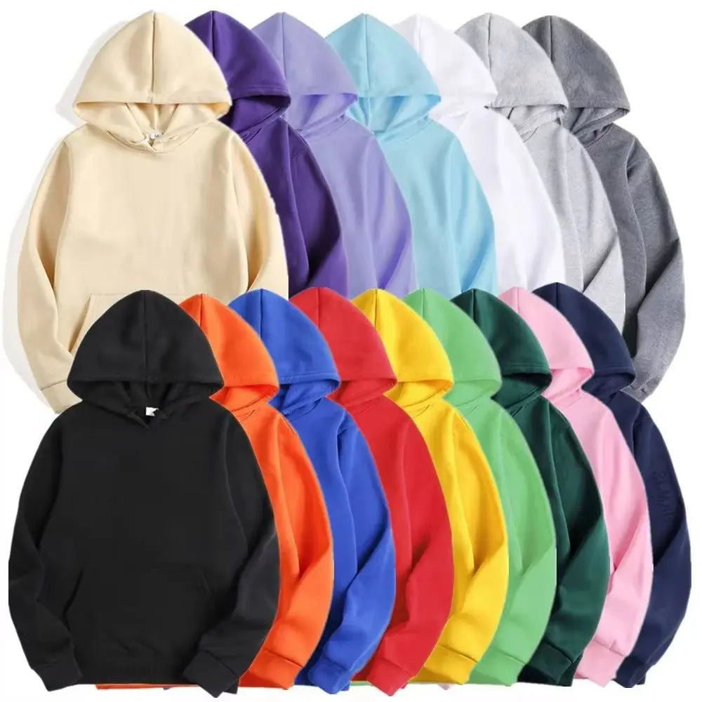 Sudadera con Capucha Unisex – Hoodie Casual de Poliéster, 15 Colores | Tallas S-XXXL