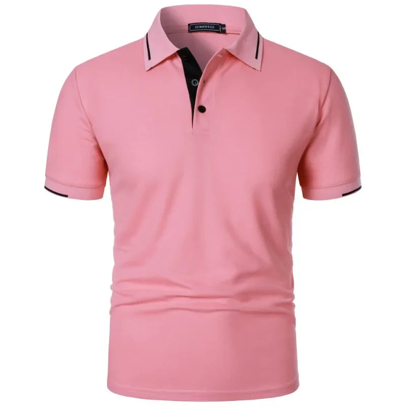 Polo de Manga Corta para Hombre – Camiseta con Botones, Color Liso | Tallas S-XXXL