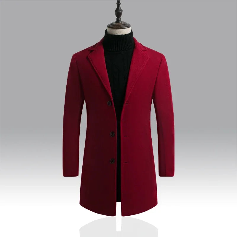 Men's Long Cotton Coat — Spring & Autumn