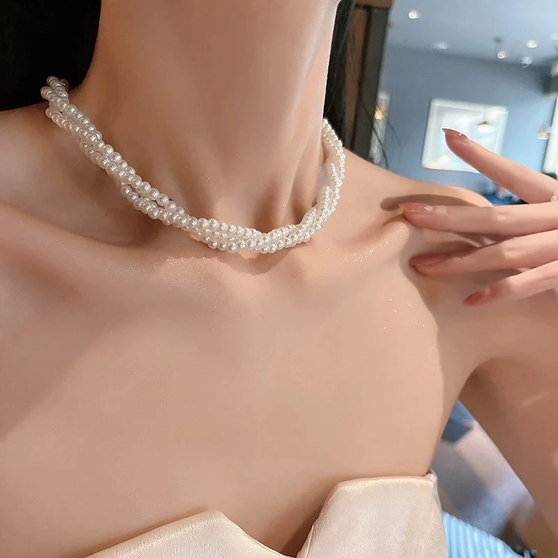 Collar de Perlas de Agua Dulce | Estilo Coreano Vintage | Cadena Clavícula con Colgante de Circón