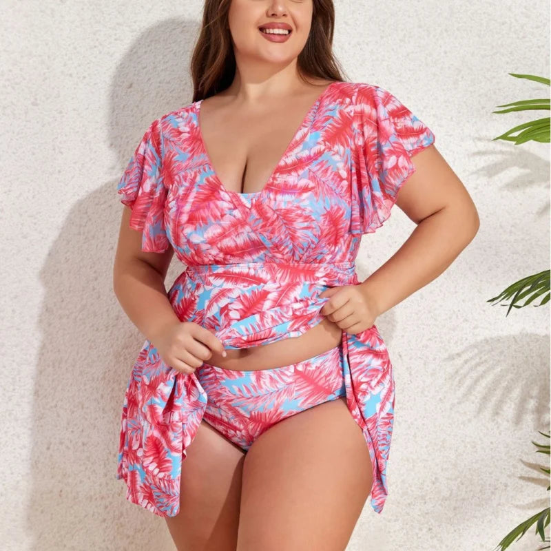 Bañador de Dos Piezas Estilo Vestido | Tallas Grandes 1XL-4XL