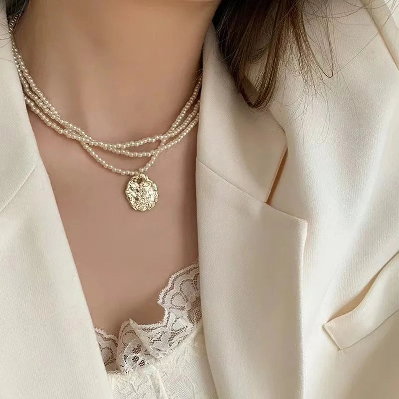 Collar de Perlas de Agua Dulce | Estilo Coreano Vintage | Cadena Clavícula con Colgante de Circón