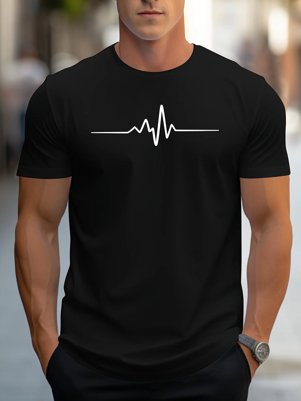 Camiseta de Algodón 100% para Hombre – Corte Holgado, Cuello Redondo | Tallas XS-XXL
