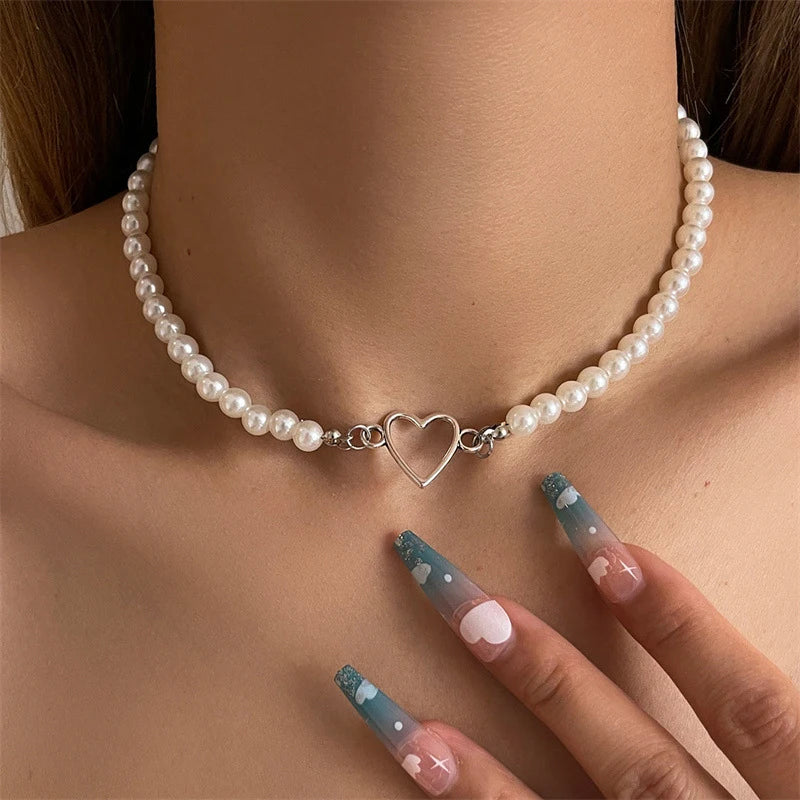 Collar de Perlas de Agua Dulce | Estilo Coreano Vintage | Cadena Clavícula con Colgante de Circón