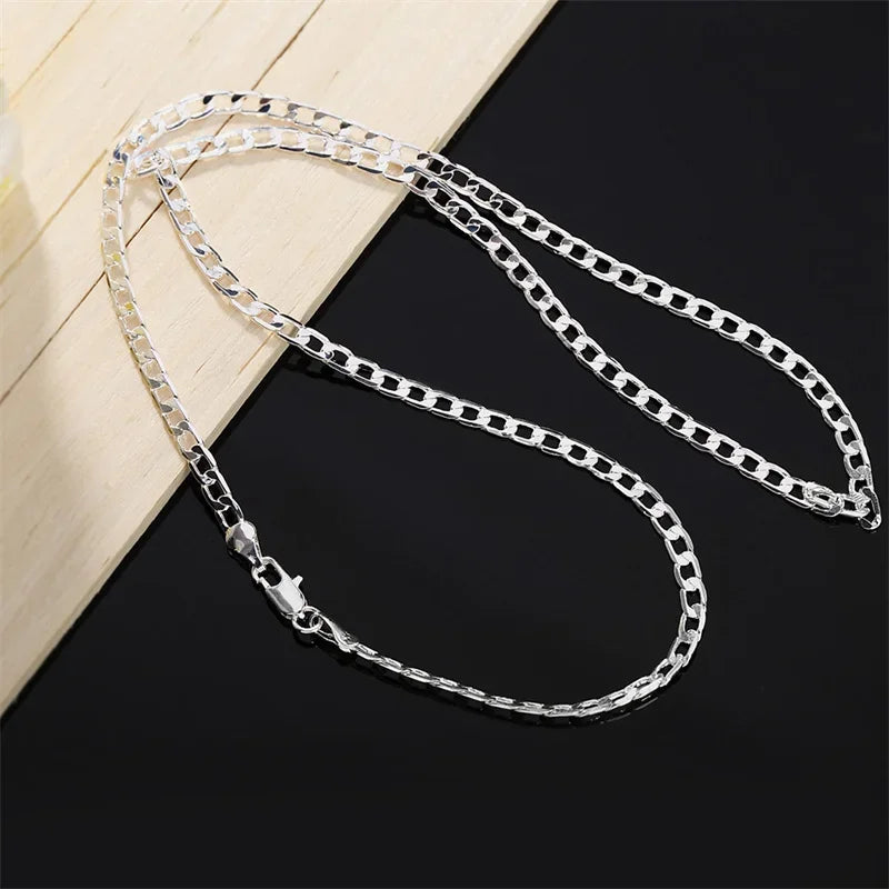 Collar de Plata de Ley 925 – Unisex, Varios Grosores y Longitudes