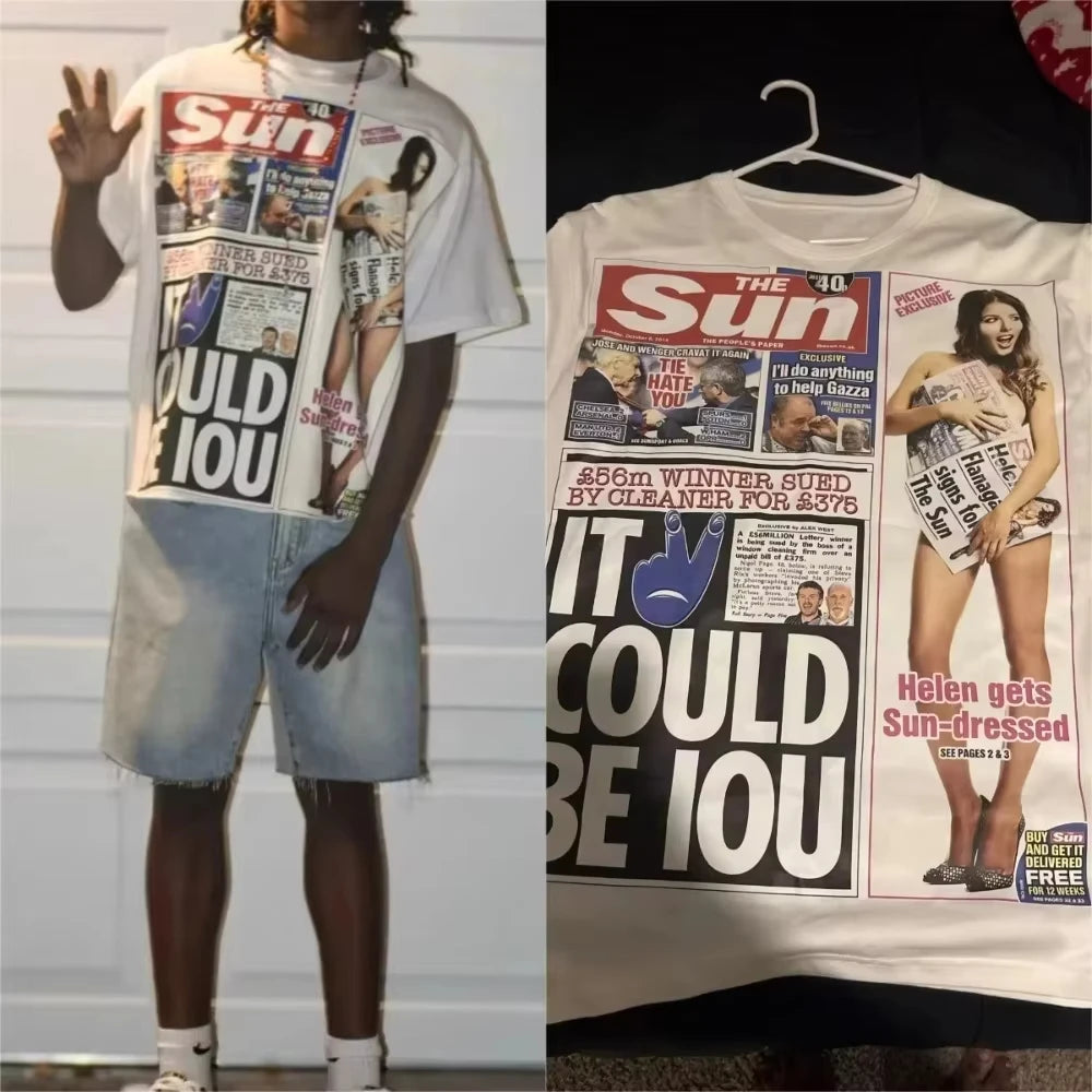 Camiseta Estampado Portada The Sun | Novelty UK Pop Culture | Unisex | Algodón