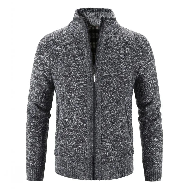 Chaqueta de Punto para Hombre – Forro Fleece, Cremallera Completa, Estilo Smart Casual | Tallas M-4XL