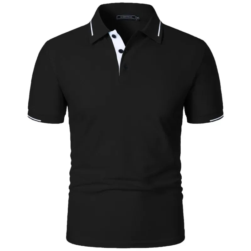 Polo de Manga Corta para Hombre – Camiseta con Botones, Color Liso | Tallas S-XXXL