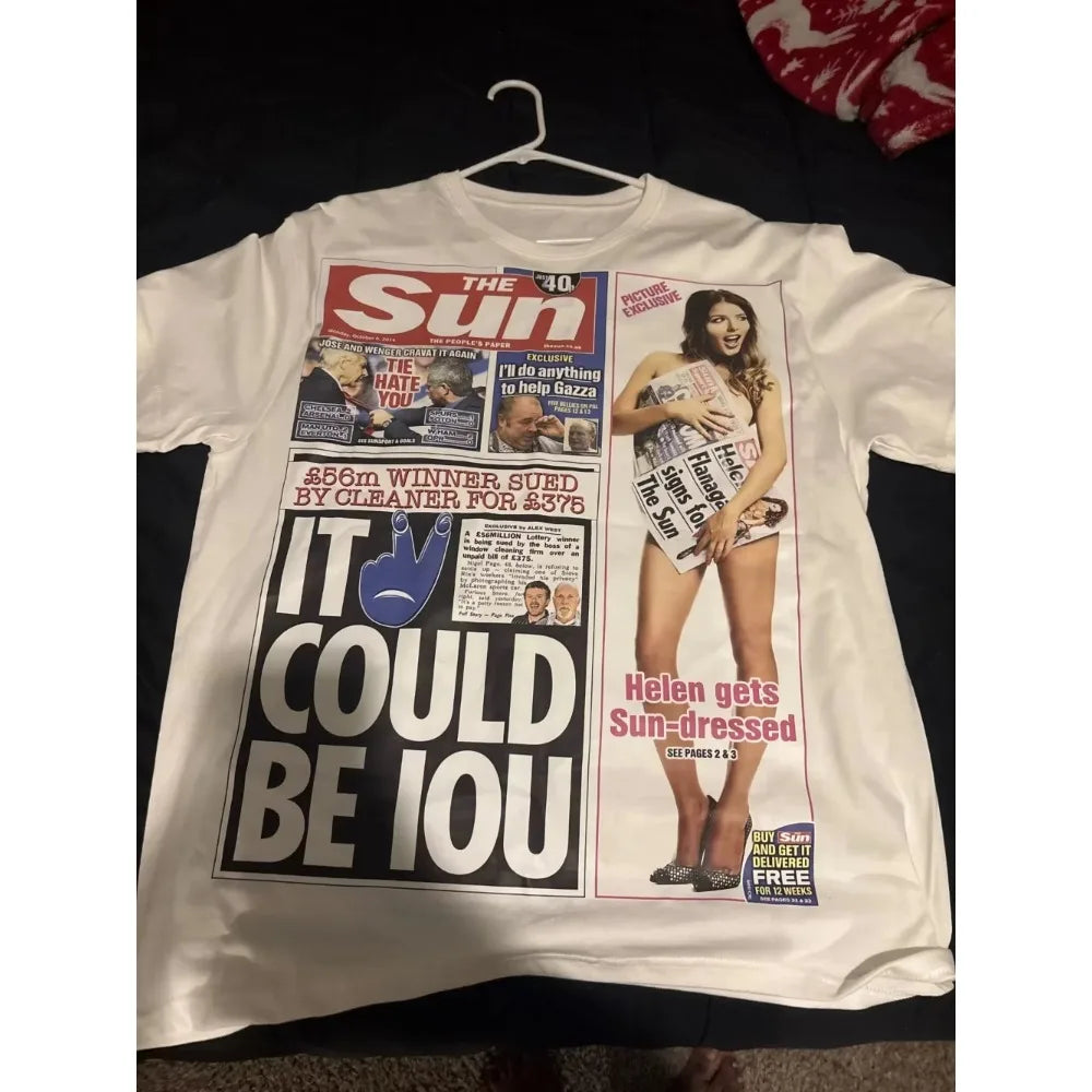 Camiseta Estampado Portada The Sun | Novelty UK Pop Culture | Unisex | Algodón