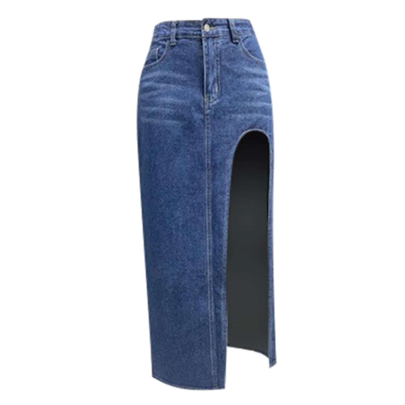Falda Vaquera Midi Mujer | Abertura Lateral | Cintura Semielástica | Denim Lavado | S-XXL
