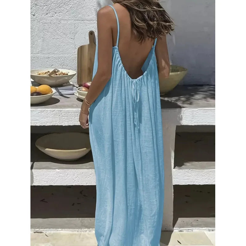 Vestido de Casa Largo Holgado Sin Tirantes | Ropa Cómoda Mujer | 19 Colores