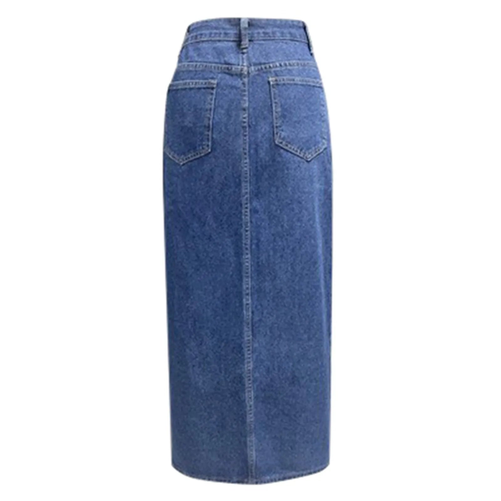 Falda Vaquera Midi Mujer | Abertura Lateral | Cintura Semielástica | Denim Lavado | S-XXL