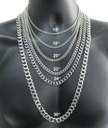 Collar de Plata de Ley 925 – Unisex, Varios Grosores y Longitudes