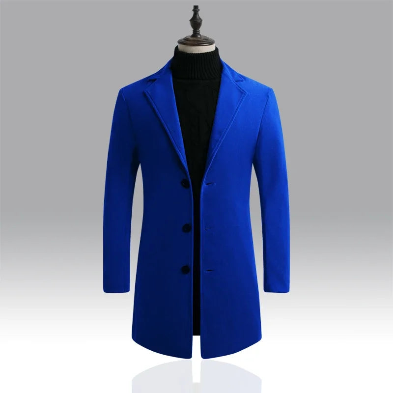 Men's Long Cotton Coat — Spring & Autumn