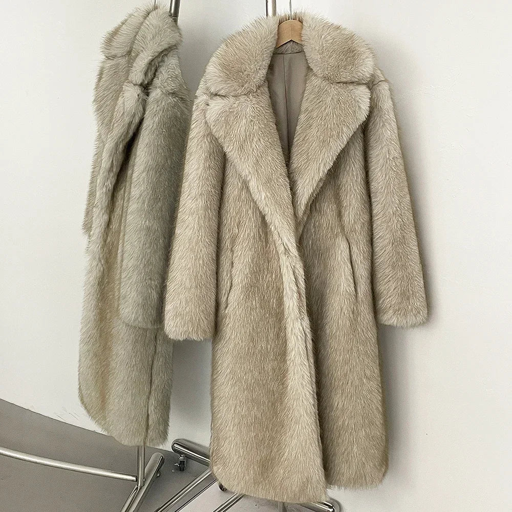 Women's Long Faux Fur Coat — Autumn & Winter