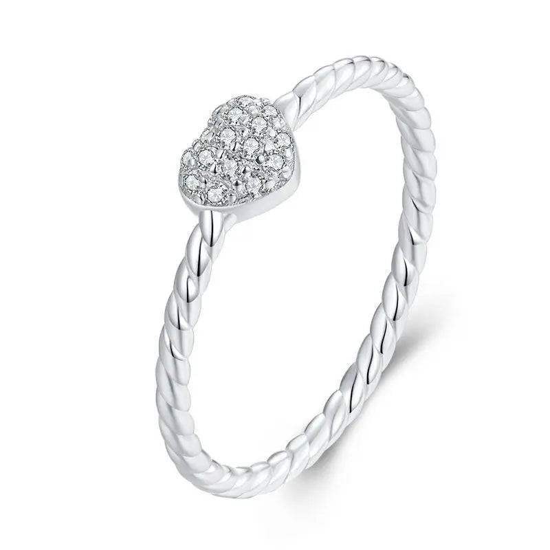 Anillos Delicados de Plata de Ley 925 con Zircón para Mujer — Varios Colores y Tallas