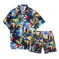 Conjunto de Camisa y Pantalón para Hombre — Cuello Mao, Manga Corta, Estampado | Co-ords Verano