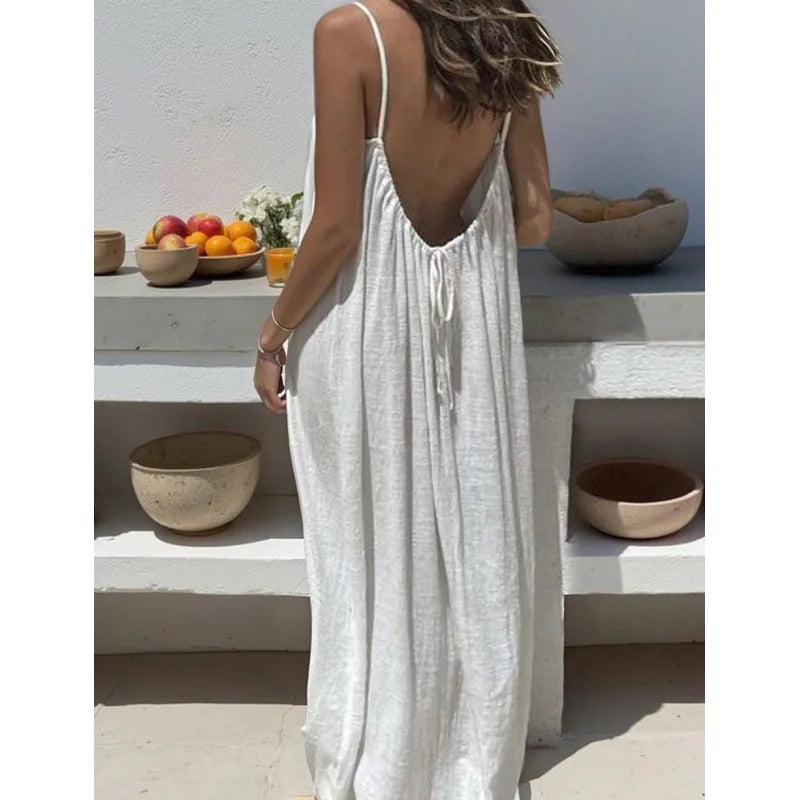 Vestido de Casa Largo Holgado Sin Tirantes | Ropa Cómoda Mujer | 19 Colores