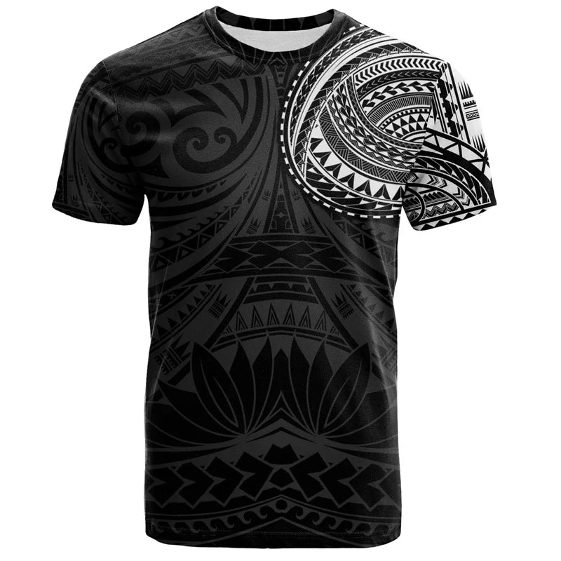 Camiseta Hawaiana 3D Hombre — Estampado Polinesio Manga Corta | Streetwear Verano 2026