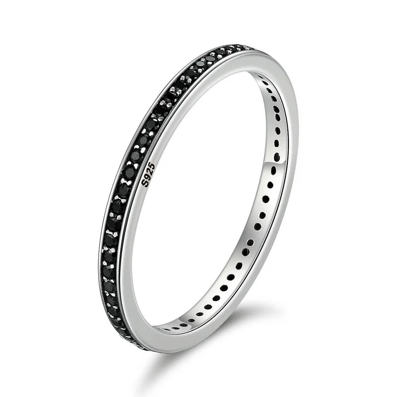 Anillos Delicados de Plata de Ley 925 con Zircón para Mujer — Varios Colores y Tallas