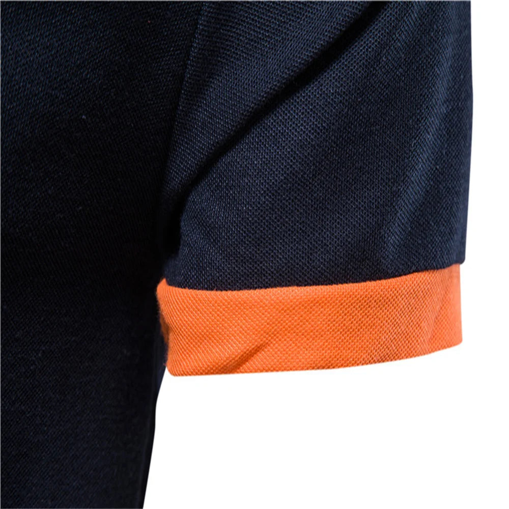 Polo de Manga Corta para Hombre – Bordado Jirafa, Colores en Contraste | Tallas S-XXL