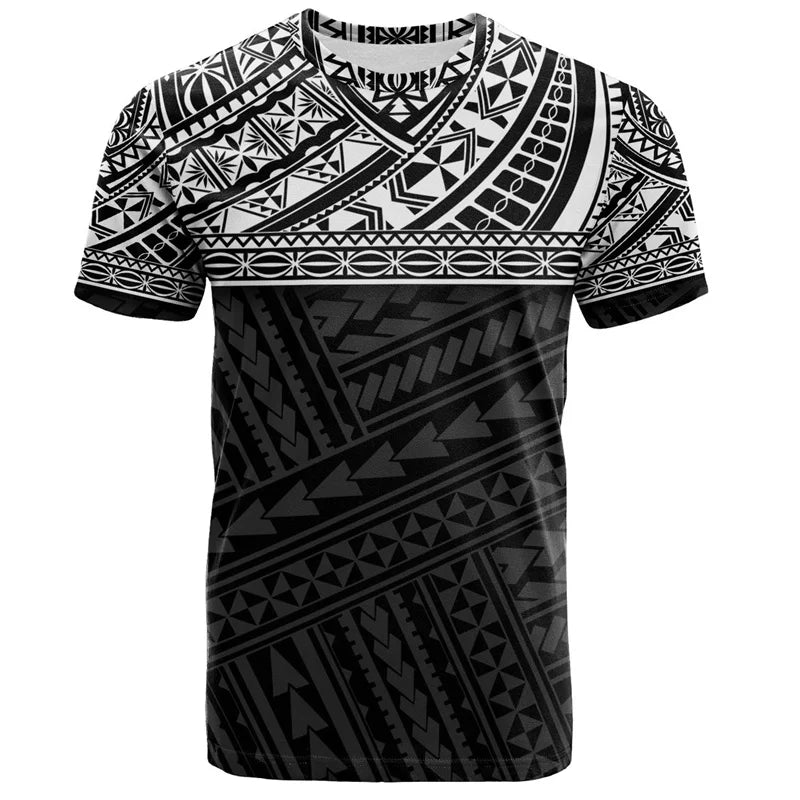 Camiseta Hawaiana 3D Hombre — Estampado Polinesio Manga Corta | Streetwear Verano 2026