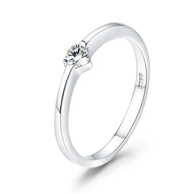 Anillos Delicados de Plata de Ley 925 con Zircón para Mujer — Varios Colores y Tallas