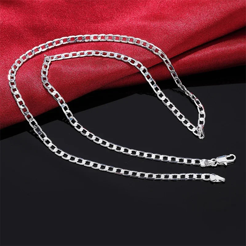 Collar de Plata de Ley 925 – Unisex, Varios Grosores y Longitudes
