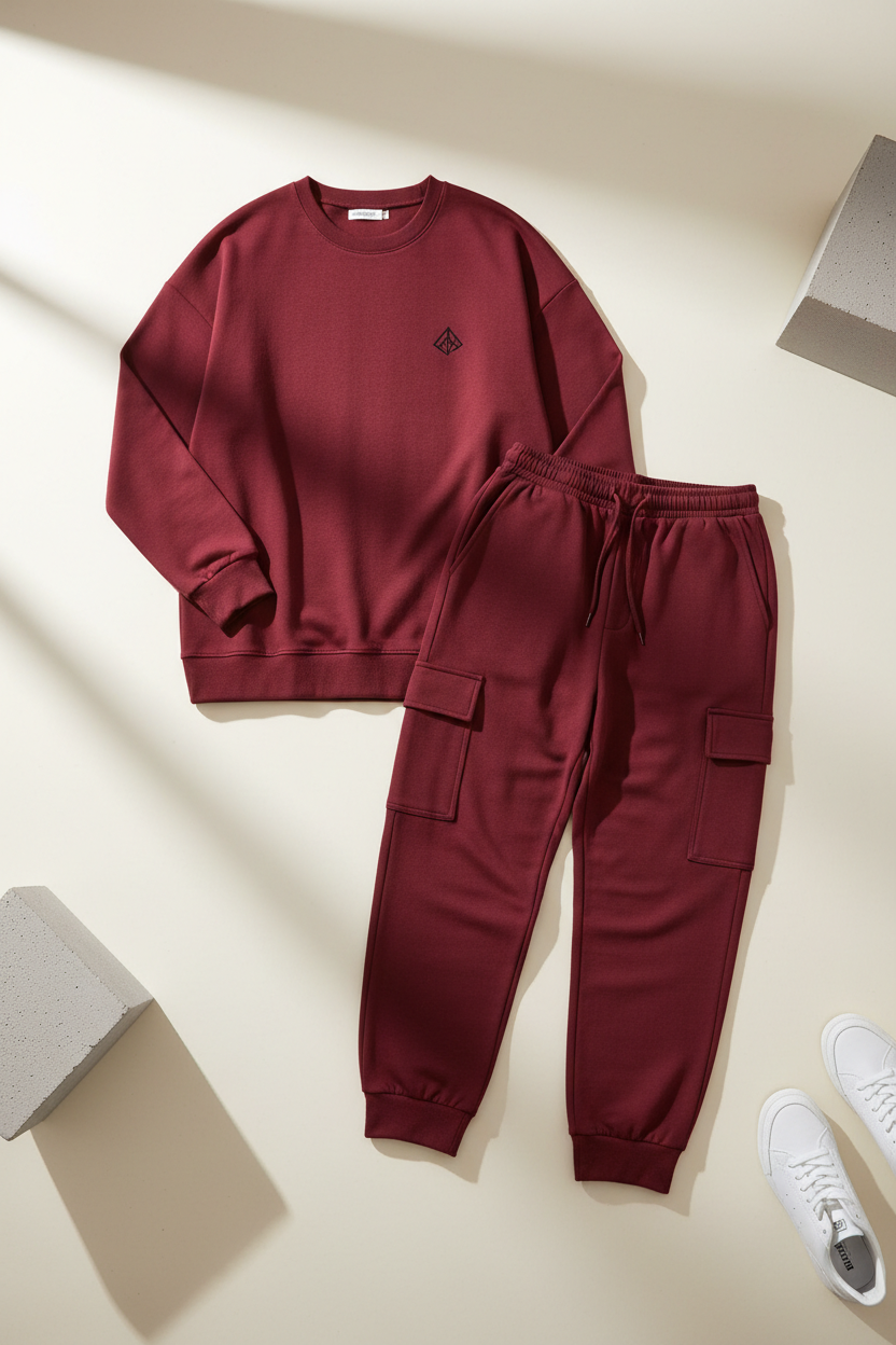 Conjunto Casual para Hombre 2 Piezas — Camiseta Manga Larga + Pantalón Streetwear