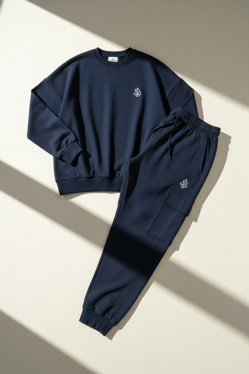 Conjunto Casual para Hombre 2 Piezas — Camiseta Manga Larga + Pantalón Streetwear