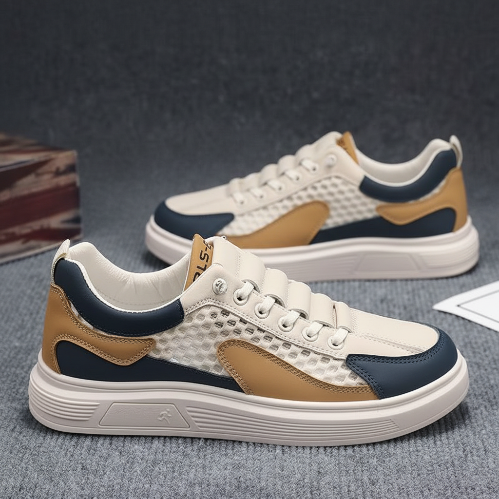 Zapatos Planos Hombre | Mocasín Casual | Malla y Cuero | Transpirables | Tallas 39-44